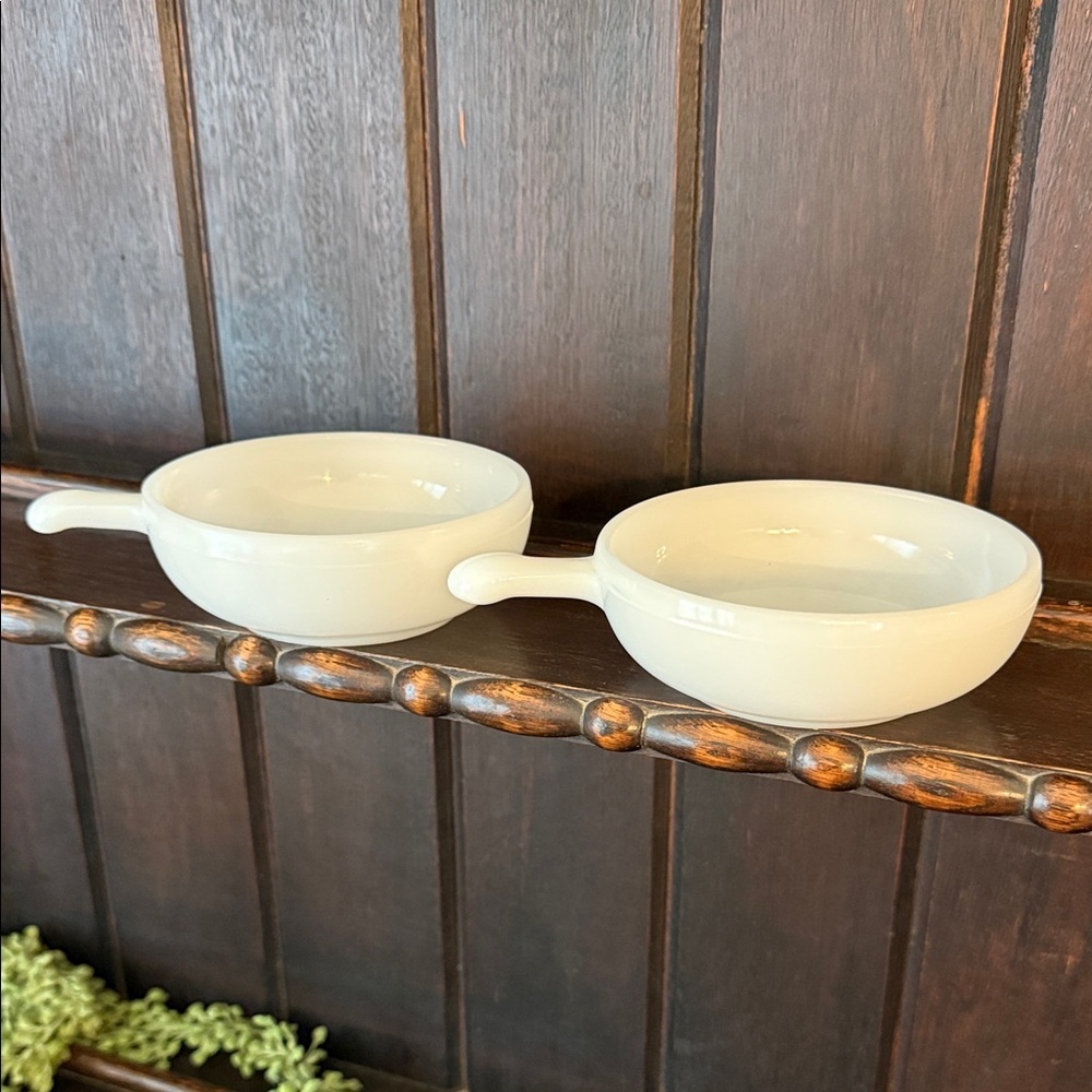 Fire King White Bowls with Handles